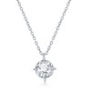 Bella Silver Sterling Silver, 5mm Round CZ, Solitaire 18" Necklace & Earrings Set - 3 of 4
