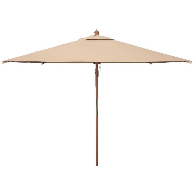 Velop 7.5 Ft Square Wooden Pulley Market Patio Outdoor Umbrella  - Safavieh, 1 of 2