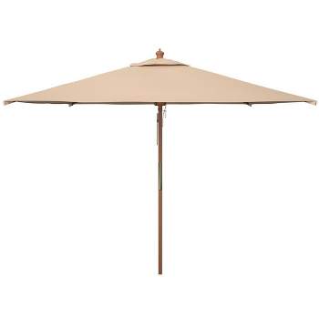 Velop 7.5 Ft Square Wooden Pulley Market Patio Outdoor Umbrella  - Safavieh