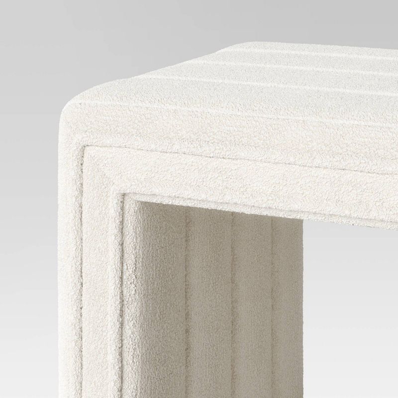 Channel Tufted Boucle Ottoman Cream/Gray - Threshold&#8482;, 5 of 7