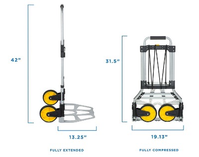Heavy-Duty Folding Hand Truck with Telescoping Handle and Strap