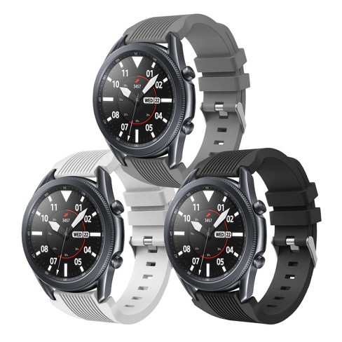 Insten 3 Pack Band For Samsung Galaxy Watch 3 Band 45mm 46mm 18 Replacement Wristbands 22mm For Women Men Black White Gray Target