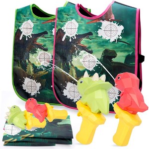 Garvee 8Pcs Water Blasters Set,Dinosaur Squirt Water Blaster Soaker with Water Activated Vests, Long-Range Shooting Water Squirters Toy - 1 of 4