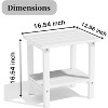 Tree City Double Outdoor Side Table, 2-Tier Weather-Resistant Patio End Table for Backyard, Porch & Pool, Durable HDPE Small Table - 4 of 4