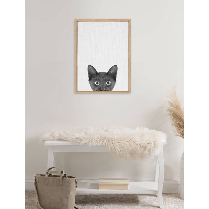 Kate &#38; Laurel All Things Decor 18&#34;x24&#34; Sylvie Black Cat Framed Canvas Wall Art by Simon Te of Tai Prints, 2 of 6
