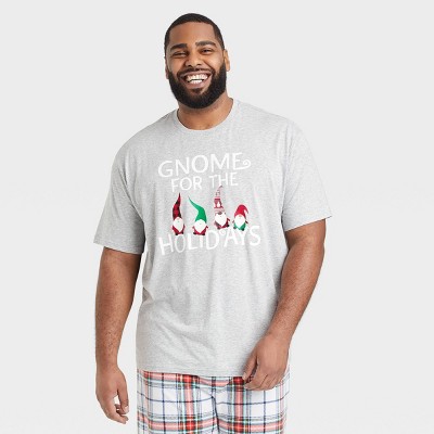 Men's Tall Gnome Matching Holiday Pajama T-Shirt - Wondershop™ Gray MT