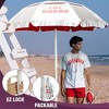 Kemp USA 5.5' Wind Umbrella with LIFE GUARD Logo, Silver /Red - 4 of 4
