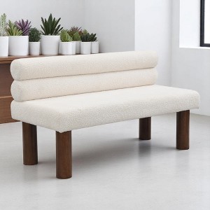 Mshliw 51.5" Upholstered Dining Bench with Backrest, Entryway or End of Bed Bench with Rubber Wood Legs, 330 LBS Support, for Dining Room or Kitchen - 1 of 4