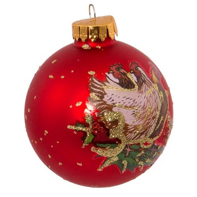 Kurt Adler Red and Gold Glass Christmas Ball Ornaments, 12-Piece Set