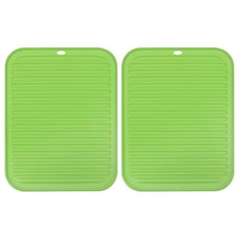 1pc Green & Pink Kitchen Bar Drying Mat With Silicone