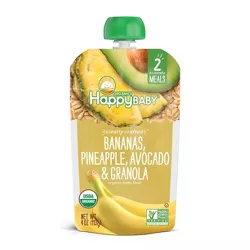 HappyBaby Clearly Crafted Bananas Pineapple Avocado & Granola Baby Meals - 4oz