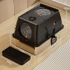 Stainless Steel Cat Litter Box with Lid & Scoop, Large Enclosed High Sided Litter Box, Carbon Filters, Odor Free, Easy Cleaning for Big Cats - 3 of 4