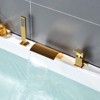 CASAINC Single-Handle Tub-Mount Roman Tub Faucet with Hand Shower in Brushed Gold - 3 of 4