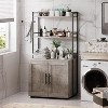 2-in-1 Hidden Cat Litter Box Enclosure with Shelf Storage, Indoor Cat Cabinet with 3 Shelves & Door - 3 of 4