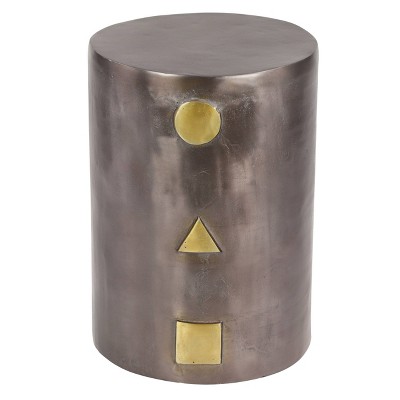 Accent Table, Aluminum Cylindrical-Shaped Gray - Olivia & May