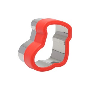 Unique Bargains Medium Sock-Shaped Cutter Hand Washable Stainless Steel Plastic Red 2.2"x2.6"1.6" 1Pcs - 1 of 4