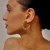 12 Pairs Chunky Gold Hoop Earrings, Lightweight Stackable Huggie Set. - 3 of 4