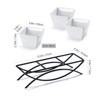 Aoibox Square Ramekin Bowls with Metal Rack Stand - Perfect for Chips, Dips, Appetizers, Fruits,Nuts and Candy- Elegant White Serving Tray for Parties - 2 of 4