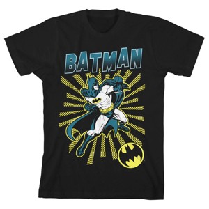 Batman in Action Boy's Black T-shirt Toddler Boy to Youth Boy - 1 of 3