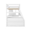Loft Bed with Storage Stairway and Drawers and Shelves,Loft Bed Frame with Built-in Desk with Cabinet - 4 of 4