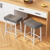 Counter Height Bar Stools, 24 Inch PU Leather Barstools with Heavy Duty Metal Legs, Thick Saddle Seats Breakfast Stools for Kitchen Island, Bar - 3 of 4
