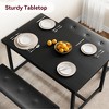 Dining Table Set for 4, Small Kitchen Table Set, Modern Industrial Wooden Kitchen Table, 2 Upholstered Bench, Metal Frame, for Living Room - 4 of 4