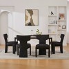 Chenille Upholstered Dining Chairs Set of 4, Dining Room Chairs with Rubberwood Legs, Curved Back Accent Chairs for Kitchen or Cafe-Koiai - 2 of 4