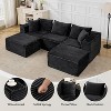 Modular Cloud Sectional Sofa w/Ottoman, No Assembly Corduroy Couch, Deep Seat u/l-Shape Sofa for Small Spaces, 4 Colors & Configurations - 3 of 4