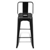 vidaXL Bar Stool Set of 2 Black Steel Tall Footrest Bar Stool - 4 of 4
