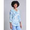Jones New York V-Neck Pleated Kelly Blouse - 2 of 3