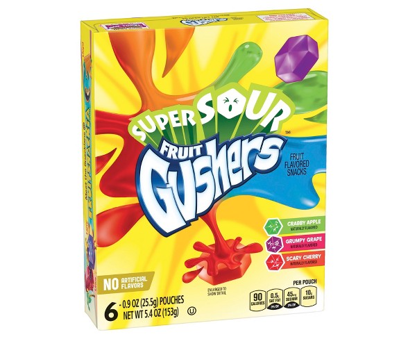 Fruit Gushers Super Sour 6-ct 5.4oz