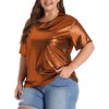 Agnes Orinda Women's Plus Size Metallic Holographic Concert Carnival Party Packs Blouses - 2 of 4