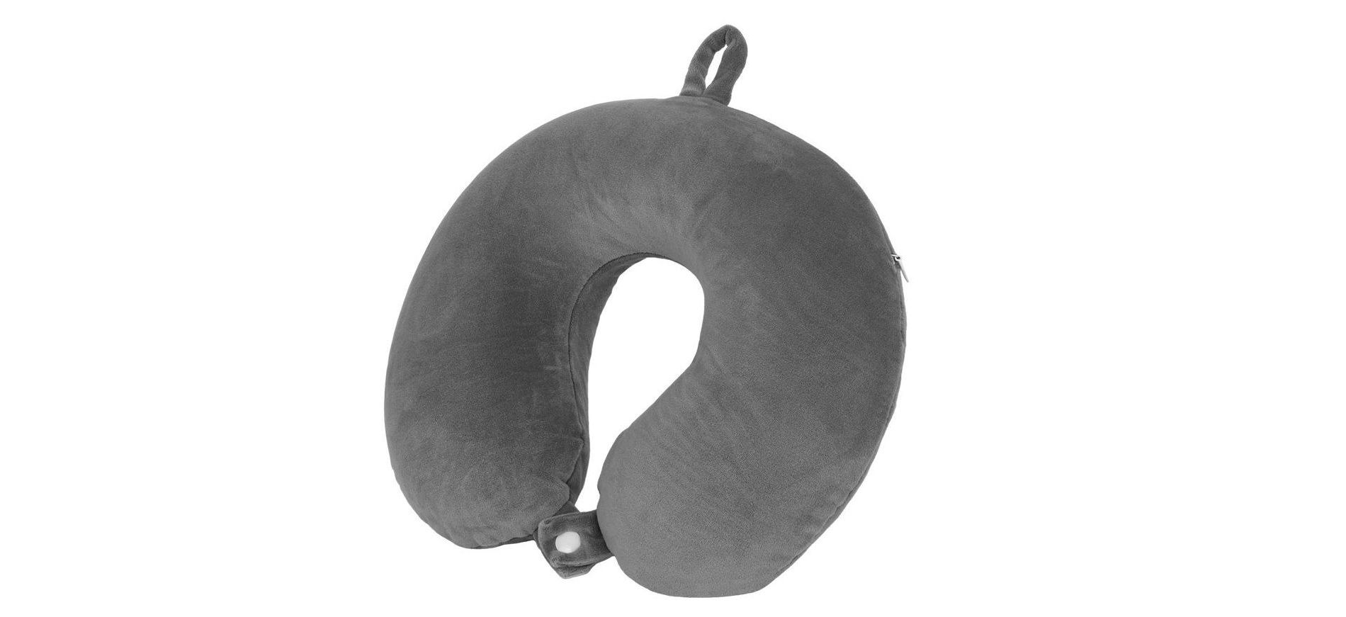MPM U Neck Travel Pillow, U Shaped Memory Foam Pillow, Plush Fabric Headrest Pillow, Compact and Lightweight for Car, Ho
