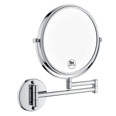 Vynxaria 8-Inch LED Wall Mount Magnifying Makeup Mirror - 360¡ã Rotation & 12-Inch Extension