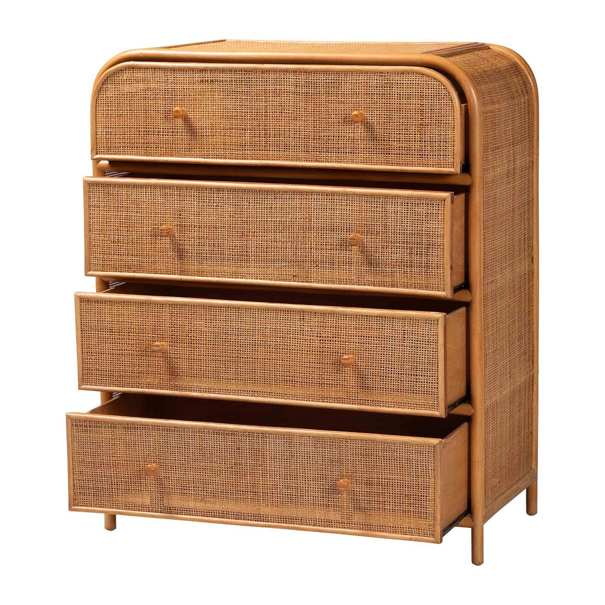 bali & pari Sampit Natural Rattan 4  Drawer Storage Cabinet Light Honey - thumbnail 2