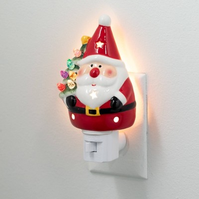 6"H Sullivans Christmas Jolly Santa Nightlight  Multicolor
