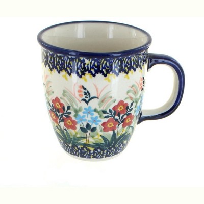 Blue Rose Polish Pottery Garden Field Coffee Mug