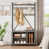 Whizmax Hall Tree with Bench Coat Rack Freestanding 5 in 1 Industrial Shoe Bench with 3 Storage Cubbies and 8 Hooks Entryway Coat Rack - 3 of 4