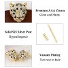 Anna-Kaci Gold Plated Leopard Cheetah Panther Head Animal Zircon 925 Sterling Silver Stud Earrings for Women - 4 of 4