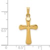 Black Bow Jewelry 14k Yellow Gold Polished Rounded Hollow Cross Pendant - 4 of 4