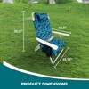Bliss Hammocks Folding Beach Chair, Adjustable Recliner, Outdoor Backpack Seat with 24" Towel Rack and Cup Holder, 275 lb Capacity, Blue Flower - 3 of 4