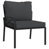 vidaXL Patio Chairs with Gray Cushions 2 pcs 24.4 in.x29.5 in.x31.1 in. Steel - 3 of 4