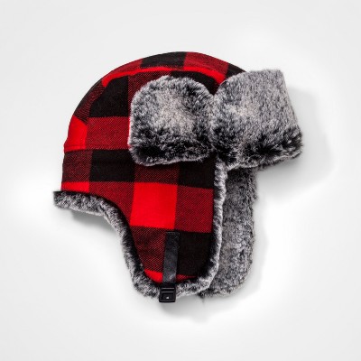 boys red trapper hat