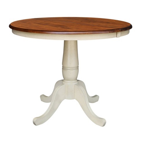 36 round dining table with leaf        <h3 class=