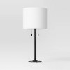 Reeded Metal Stick Lamp with Dual Socket Black: ETL Listed, No Assembly - Threshold™ - 2 of 4