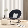 VECELO Folding Saucer Chair, Moon Chair with Metal Frame, Faux Fur for Bedroom or Living Room, Gray/Black - 2 of 4