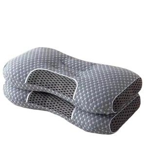 Dexmalle 3D Knitted Slow Rebound Memory Foam Massage Pillow,Washable,Gray - 1 of 4