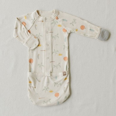 Image of Goumi 24 Hour Convertible Sleeper Baby Gown - Surf's Up 0-3m