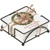Primitives By Kathy 4.0 Inch Don't Flurry  Coaster Set Snowman Holly Santa Poinsettia Coasters - 2 of 3