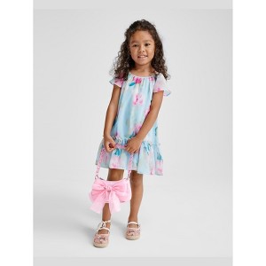 The Children's Place Toddler Girls Short Flutter Sleeve Floral Chiffon  Shift Dress Blue 2T : Target